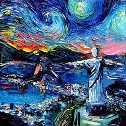 当梵高的星空遇上宫崎骏的龙猫是怎样一种体验