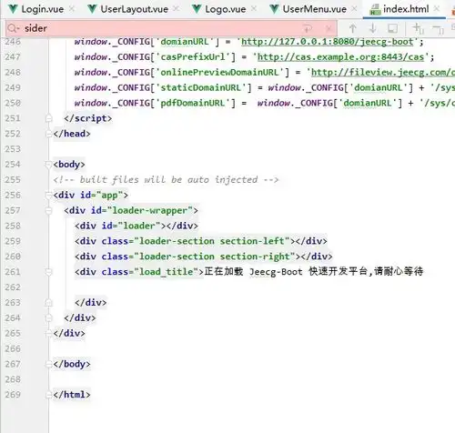 jeecgboot前端主要更改位置网站标题栏图标logo登录后的logo显示的标题文字用户头像