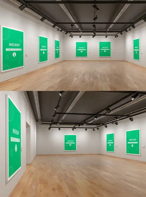 原创场景美术馆展馆样机样机素材免费下载千图样机