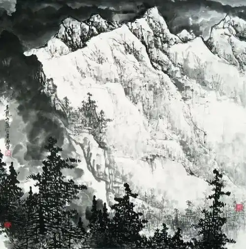 国画空灵宁静的山水