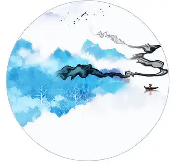 手绘意境山水画新中式山水画