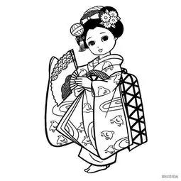 4张中国古典美女简笔画图片