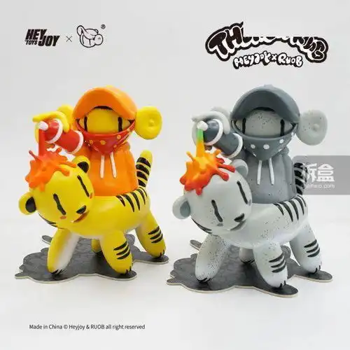 heyjoytoys涂鸦艺术家ruob何b仔老虎仔新年限定潮玩摆件