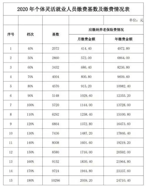 27个缴费档次可供选择云南省2020年个体灵活就业人员社保缴费标准出炉