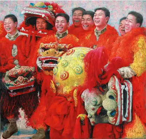 看,他们把军营里的春节画了出来