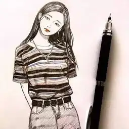 自动铅笔画出动漫美少女,我也要有一张做头像