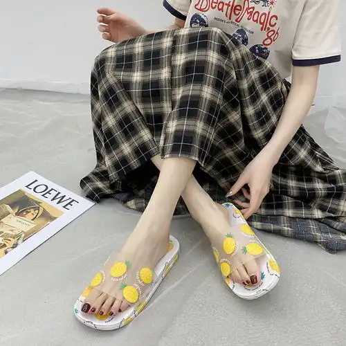 ins夏季小清新甜美时尚少女网红水果拖鞋外穿沙滩防滑家用一字拖
