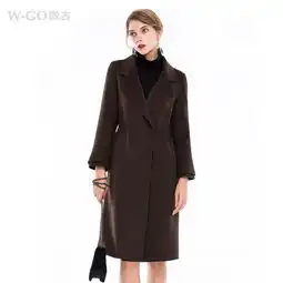 施悦名秋冬新款欧美高端手工双面呢子羊毛羊绒大衣女中长款毛呢外套图片大全邮乐官方网站