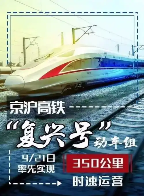 出行350公里时速复兴号运营,天津去上海只需4小时