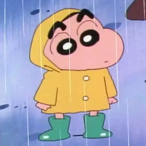 想求蜡笔小新穿黄色雨衣的情侣头像