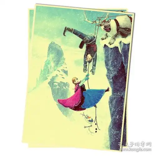 冰雪奇缘克里斯巴克珍妮弗李执导,克里斯汀贝尔伊迪娜门泽尔复古怀旧牛皮纸海报珍贵老照片装饰画客厅书房卧室寝室儿童房教师咖啡馆餐厅