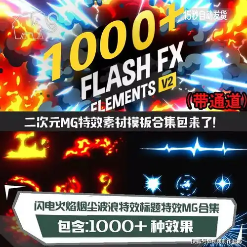 2020最新二次元mg特效视频素材合集带通道玩转抖音酷炫短视频必杀技