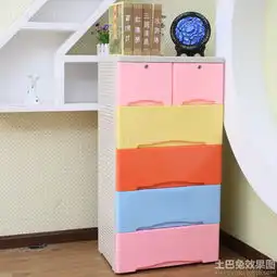 家装彩色抽屉式收纳柜图片