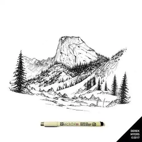 手绘远方的风景给眼前的你们