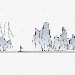 中国古风手绘山水柳树素材图片免费下载千库网