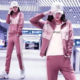 现货运动服女套装2020秋冬季潮牌时尚嘻哈卫衣休闲宽松两件套