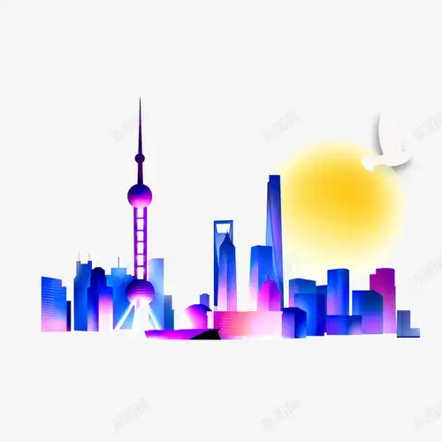 国庆节旅游景地上海卡通手绘高清素材元素设计图片页面网页平面电商创意素材png素材上海素材
