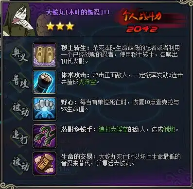 火影忍者ol大蛇丸资料大蛇丸图鉴属性搭配攻略