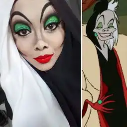 这个cos技能有点炫妙龄少妇用头巾打造超逼真迪士尼角色