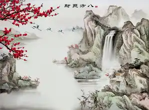 八方聚财山水梅花电视背景墙图片设计素材高清psd模板下载621.28mb客厅电视背景墙大全