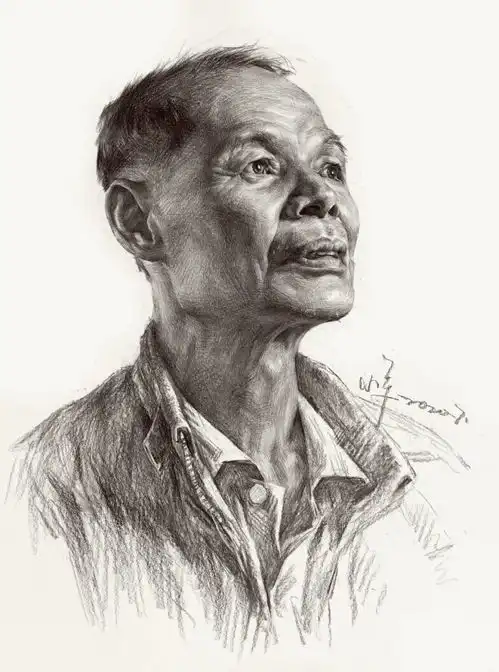 有神态的素描人物头像,每一笔都精致传神