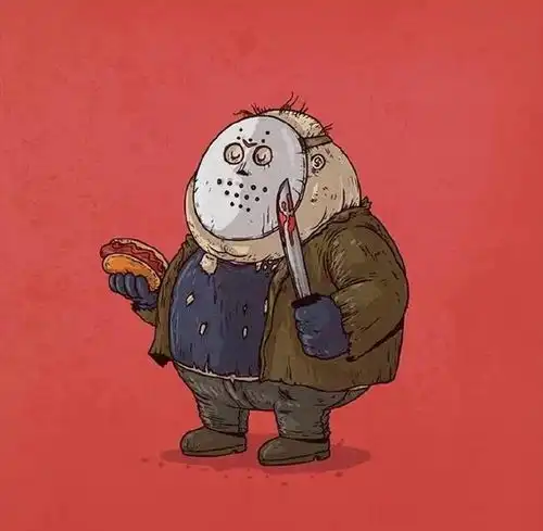 幽默插画当动漫英雄都是吃货