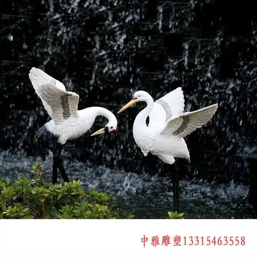 仙鹤玻璃钢雕塑绍兴仙鹤树脂雕塑订制