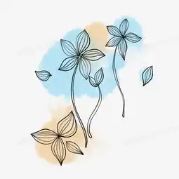 淡雅水彩水墨淡彩花卉植物元素png图片素材免费下载psd格式熊猫办公