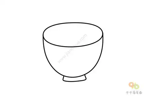 彩色的碗简笔画图片