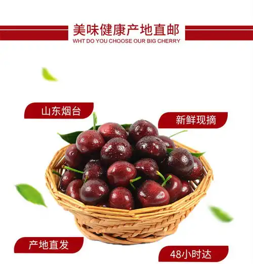 现货山东烟台大樱桃黑珍珠车厘子2斤新鲜儿童孕妇水果3顺丰空运5