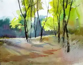 自学水彩画,满满的阳光和质感
