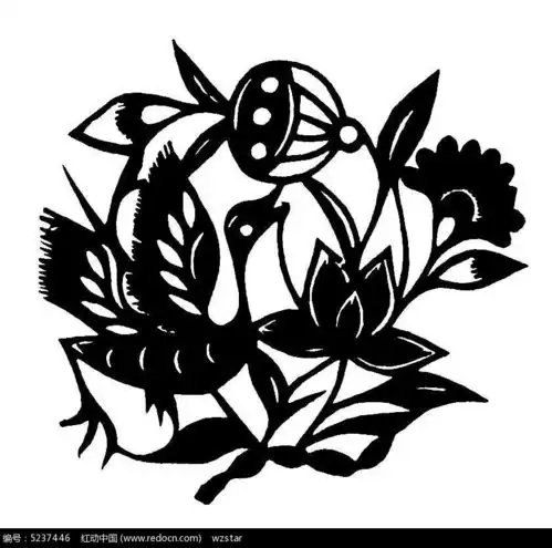 野鸭花卉窗花剪纸ai素材免费下载编号5237446红动网