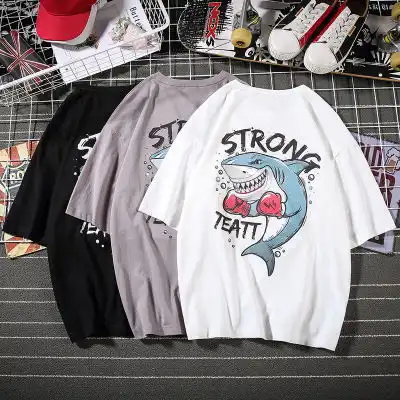 嘻哈工装潮牌t恤大码男装印花ins情侣装短袖男t109