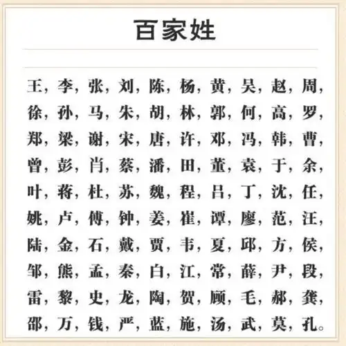 新版百家姓