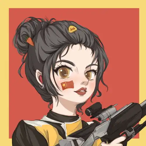 奥运双冠杨倩手绘头像