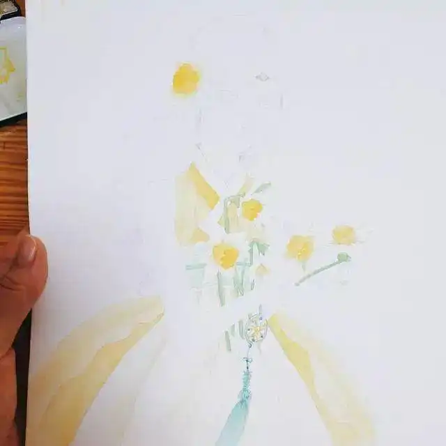 超美水彩少女唯美意境小清新古风现代都好美