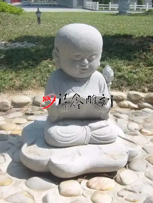 海鑫古建寺庙石雕分享一组呆萌可爱的石雕小沙弥