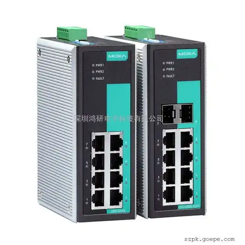 moxa摩莎8端口全千兆非网管型工业以太网交换机宽温edsg308t图片高清大图谷瀑goepe.com