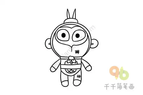孙悟空玩偶简笔画步骤图教程