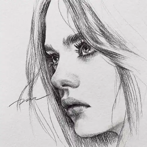 这自动铅笔画的素描人物太美了这个画风我爱