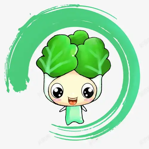 卡通绿色大白菜娃娃元素免抠png设计图片免费下载页面网页平面电商创意素材蔬菜卡通素材