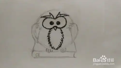 如何简笔画站在书上的猫头鹰