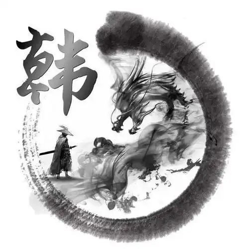 寒江孤影,江湖故人,相逢何必曾相识中国风水墨主题姓氏头像