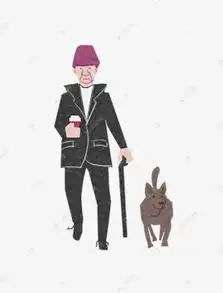 卡通手绘插画老人与狗素材图片免费下载高清psd千库网图片编号9833908