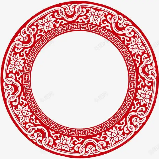 红色圆形中国风边框纹理高清素材网页设计图片页面网页平面电商创意素材png素材中国风边框素材