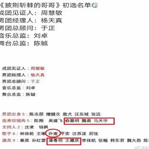 披荆斩棘的哥哥初选名单,秦昊潘粤明入选,最受期待的是从未上过综艺的他