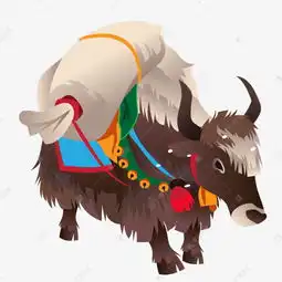 矢量卡通驮东西的牦牛插图素材图片免费下载高清psd千库网图片编号10249025