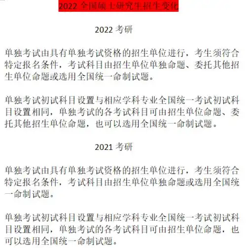 2022考研32处政策变化详细分析解读