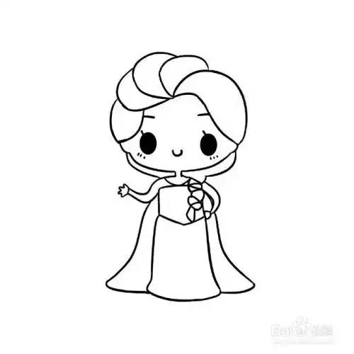 最简单画小公主,冰雪女王艾莎公主画法教程