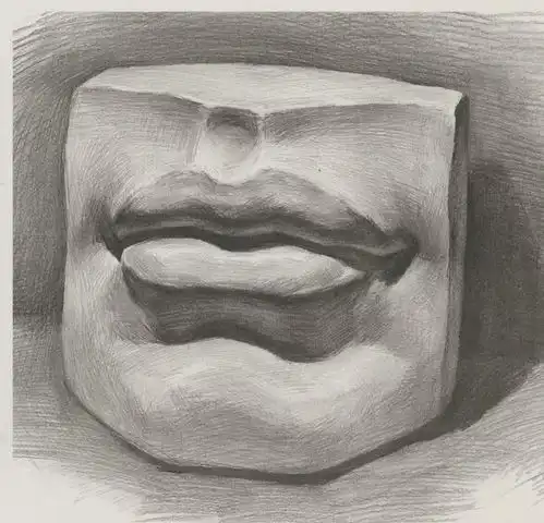 干货手把手教会你素描石膏像之嘴巴的刻画